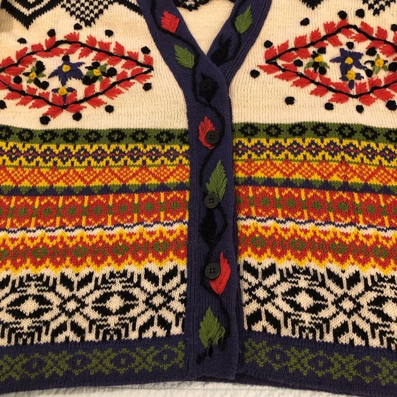 Vintage French Connection wool cardigan sweater. Size medium. - Picture 3 of 10